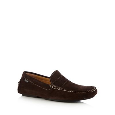 Loake Big and tall tan suede slip-on shoes